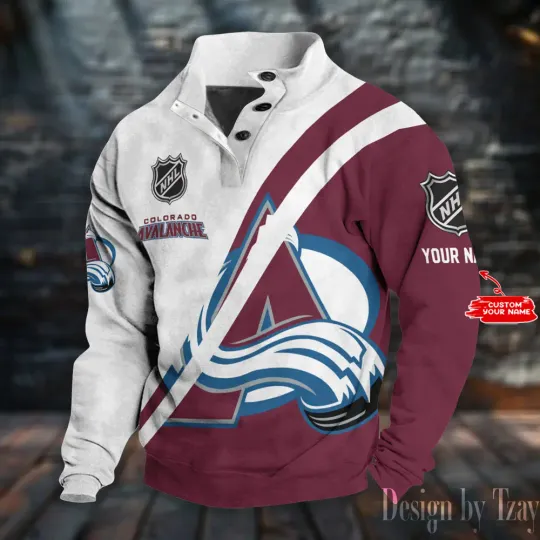 Colorado Avalanches Double Breasted Stand Collar Sweatshirt DV12