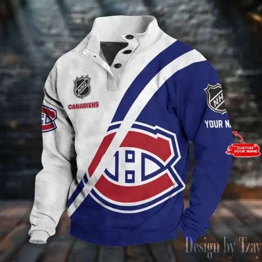Montr?al Canadienss Double Breasted Stand Collar Sweatshirt DV12