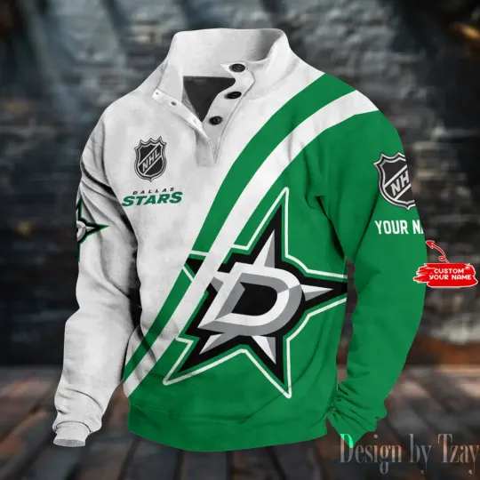 Dallas Starss NHL Double Breasted Stand Collar Sweatshirt DV12