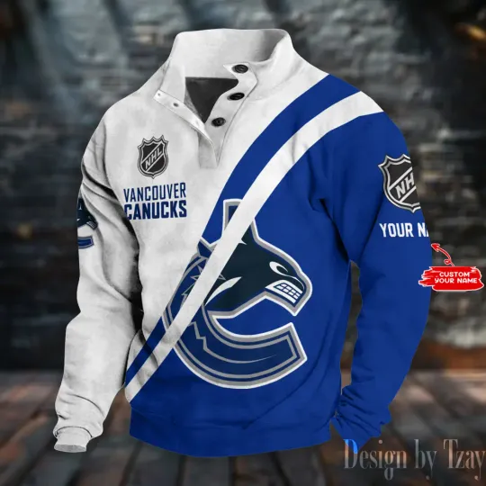Vancouver Canuckss Double Breasted Stand Collar Sweatshirt DV12