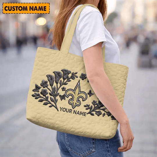 New Orleans Saints Quilted Tote Bag