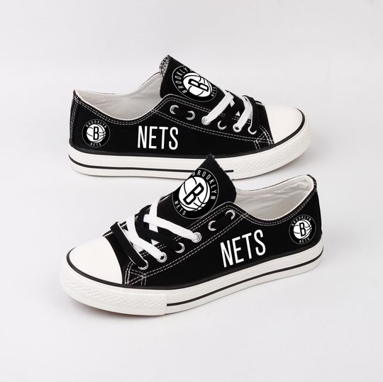 Brooklyn Nets Low Top Sneakers, Team Fan Plimsolls, Shoes Print, Unisex Athletic Footwear