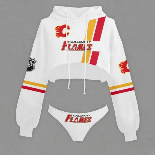 Calgary Flamess Cropped Hoodie & Bottom Set SPTCHBS608