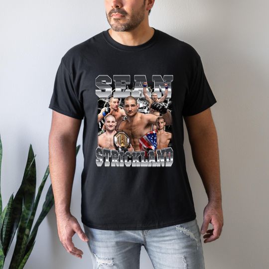 Sean Strickland T-Shirt Shirt Vintage Graphic Tee Fighter Boxer America 90s Jiu Jitsu Fans Hoodie Retro Championship MMA UFC