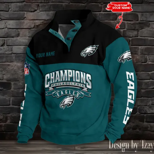 Philadelphia Eagless Double Stand Collar Sport Hoodies S9DBSCH1347