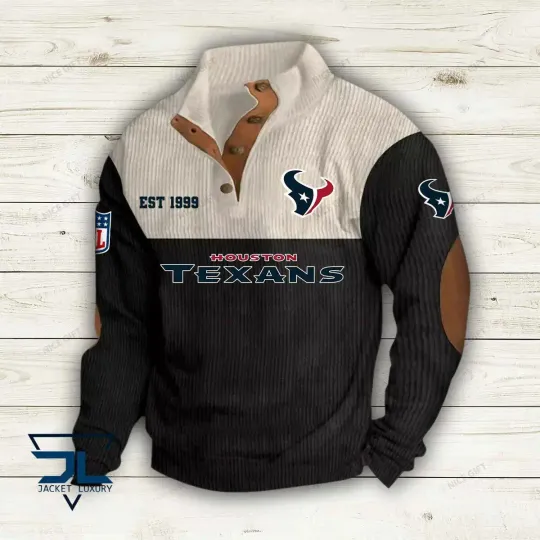 football Houston Texanss Color Block Stand Collar Sweatshirt CBSCS-P3L4O4