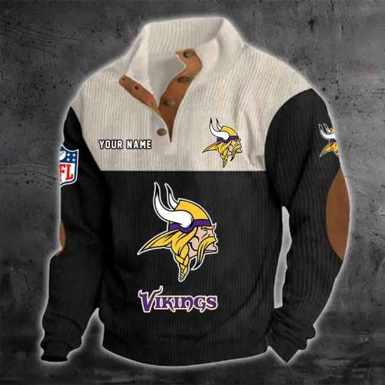 Minnesota Vikingss S9DBSCH1221 Color Block Stand Collar Sweatshirt
