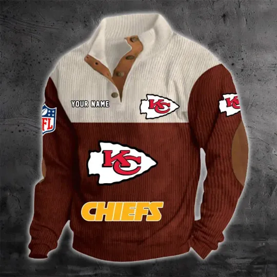 Kansas City Chiefss S9DBSCH1216 Color Block Stand Collar Sweatshirt