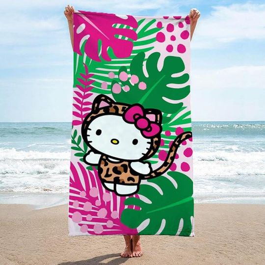 Hello Kitty Beach Towel, Hello Kitty Lover Towels For boy and girl, Hello Kitty Beach Towel Gift, Gift For Beach/Pool Lovers