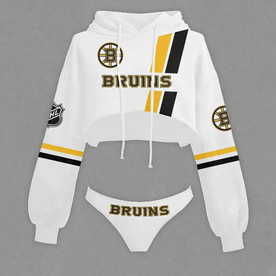 Boston Bruins Cropped Hoodie & Bottom Set