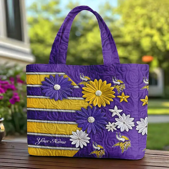 Minnesota Vikings Quilted Tote Bag