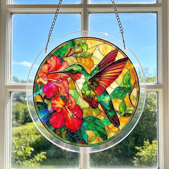 Acrylic Puzzles Sun Catcher Window Hanging,83 Pieces Acrylic Puzzles,DIY Acrylic Jigsaw Puzzle Sun Catcher,for Adults,Women Men Mom