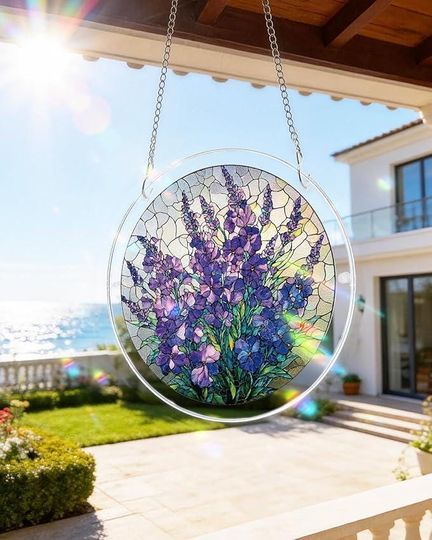 Jigsaw Puzzle Suncatcher, Sun Catcher Puzzle 83 Pieces, Acrylic Puzzle for Adults, Window Hanging Suncatcher, DIY Home Decor Gift for Women