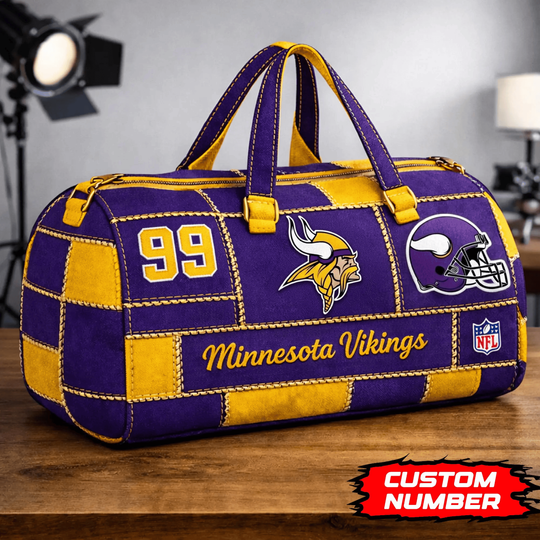 Minnesota Vikings | Premium football Game Day Quilted Duffle Bag