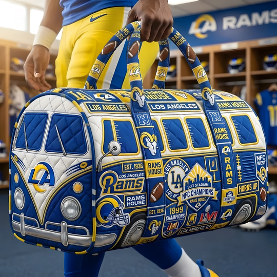 Los Angeles Rams Run It Back Quilted Duffle Bag