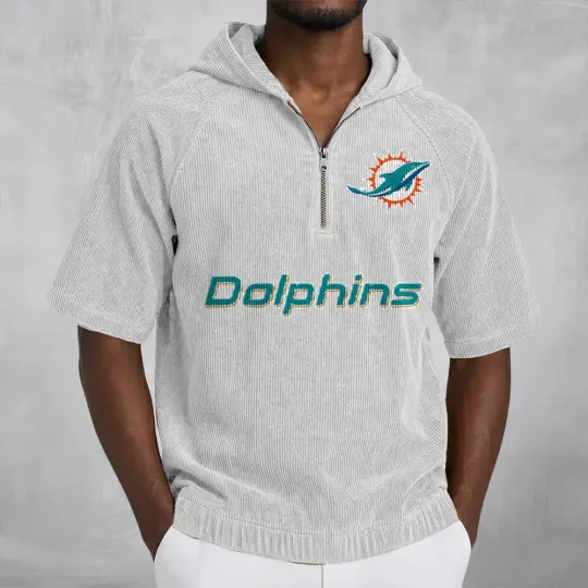 Miami Dolphins Corduroy Hooded Zip-up