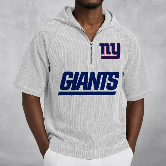 New York Giants Corduroy Hooded Zip-up