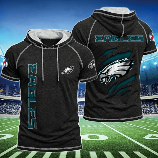 Philadelphia Eagles Men's Hooded Short-Sleeve T-Shirt