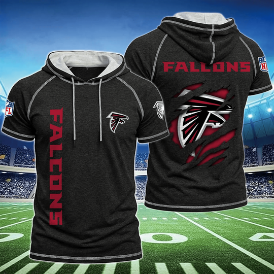Atlanta Falcons Men's Hooded Short-Sleeve T-Shirt
