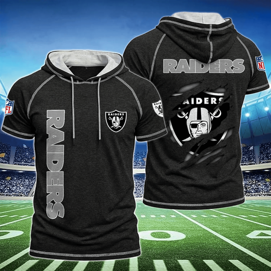Las Vegas Raiders Men's Hooded Short-Sleeve T-Shirt