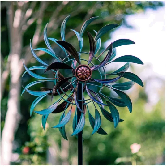 Metal Garden Wind Spinner with Stake - Outdoor Yard Decor