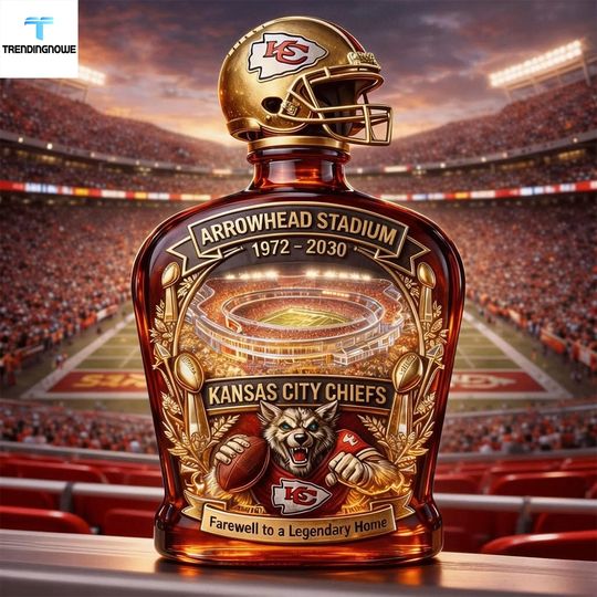 Kansas City Chiefs Arrowhead Stadium 1972 2030 Farewell Whiskey Bottle Decanter