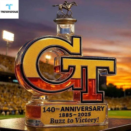Georgia Tech Yellow Jackets 140Th Anniversary Whiskey Bottle
