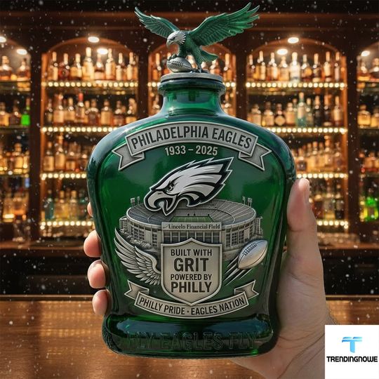 Philadelphia Eagles Built With Grit Fly Eagles Fly Anniversary Decanter Whiskey Bottle