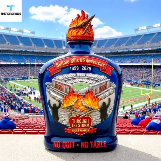 Buffalo Bills Mafia 66Th Anniversary 2025 Decorative Whiskey Bottle