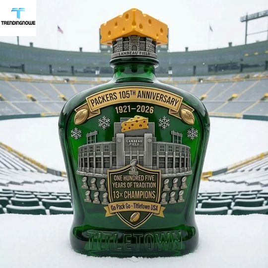 Green Bay Packers 105Th Anniversary Whiskey Bottle 2026 football Lambeau Field Fan Collectible