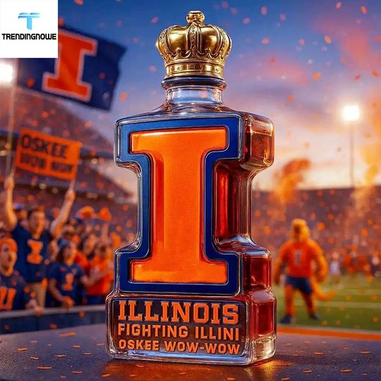 Illinois Fighting Illini Limited Edition Collectors Whiskey Bottle