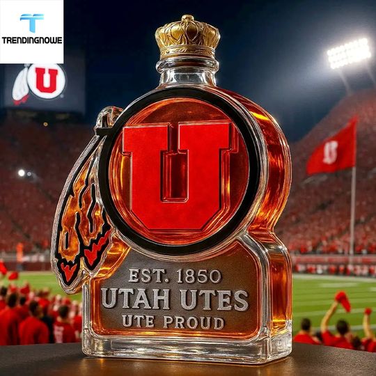 Utah Utes Logo Limited Edition Whiskey Bottle