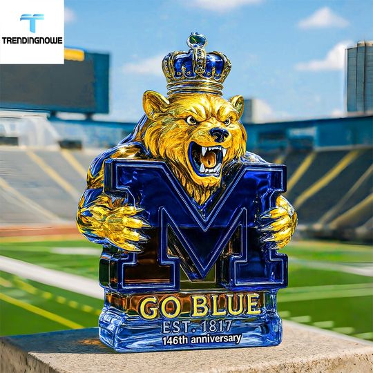 University Of Michigan Go Blue Whiskey Bottle