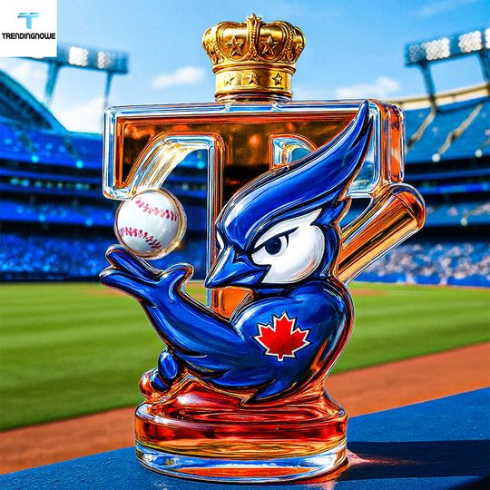 Toronto Blue Jays Whiskey Bottle Crown Royal Baseball Whiskey Decanter Collectible