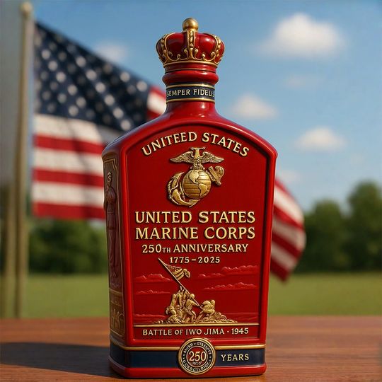Us Marine Corps 250Th Anniversary Whiskey Bottle