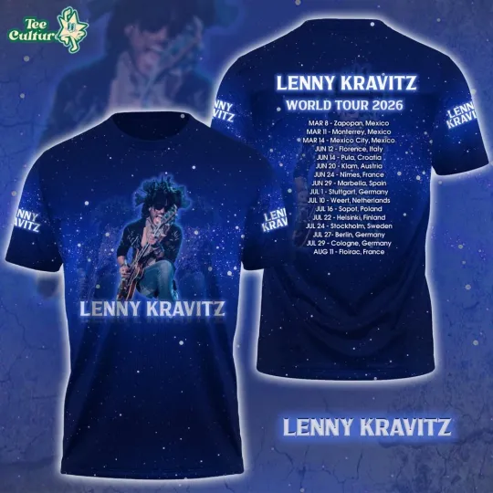 Limitted Edition Lenny Kravitz TOUR 2026 3D T-Shirt