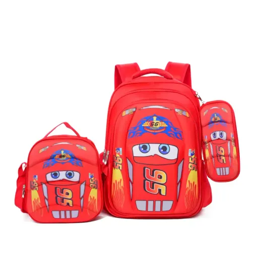 Cartoon Cars Backpack Set for Kids