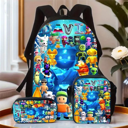 Stumble Guys Cartoon Backpack Set for Kids