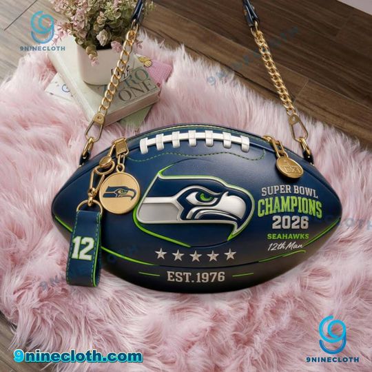 Seattle Seahawks Super Bowl Champions 2026 12th Man Football Handbag