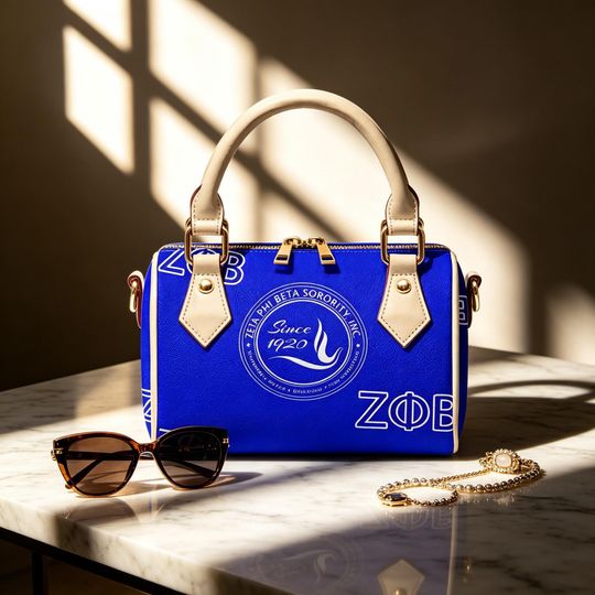 Personalized Zeta Phi Beta PU Leather Crossbody Bag – Custom Name Handbag