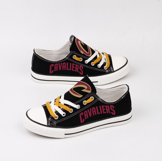 Cleveland Cavaliers Shoes, Basketball Team Logo Plimsolls, Graphic Low Tops, Sport Fan Gift