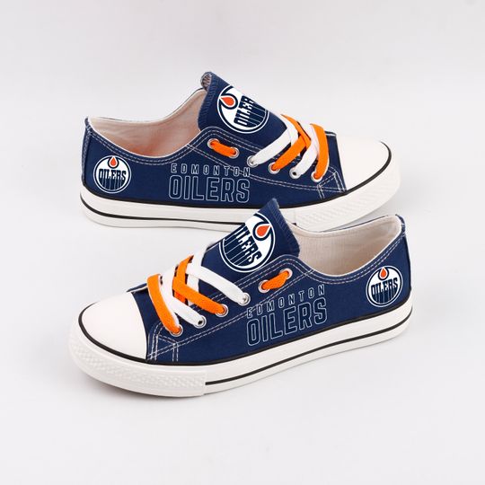 Edmonton Oilers Low Top Sneakers, Team Fan Plimsolls, Shoes Print, Unisex Athletic Footwear
