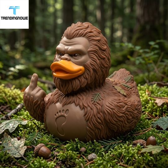 Bigfoot Middle Finger Legendary Sasquatch Collectible Resin Duck