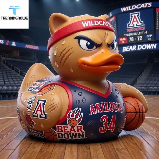 Arizonna Wildcats Bear Down Basketball Resin Duck Collectible