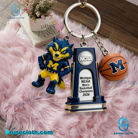 Michigan Wolverines NCAA Men’s Basketball Champions 2026 Acrylic Keychain