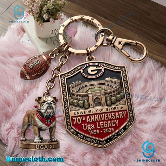 University Of Georgia 70th Anniversary Uga Legacy 1956-2026 Keychain