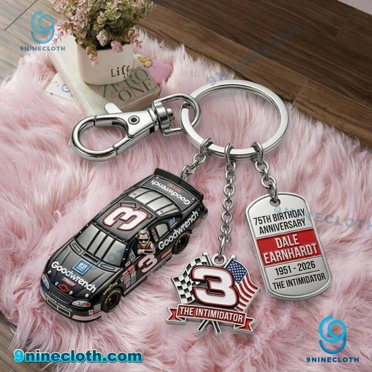 Dale Earnhardt 75th Birthday Anniversary The Intimidator Keychain