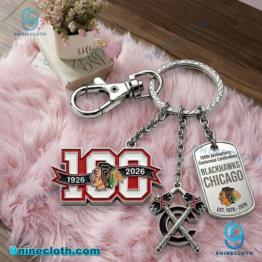 Chicago Blackhawks 100th Anniversary Centennial Celebration Keychain