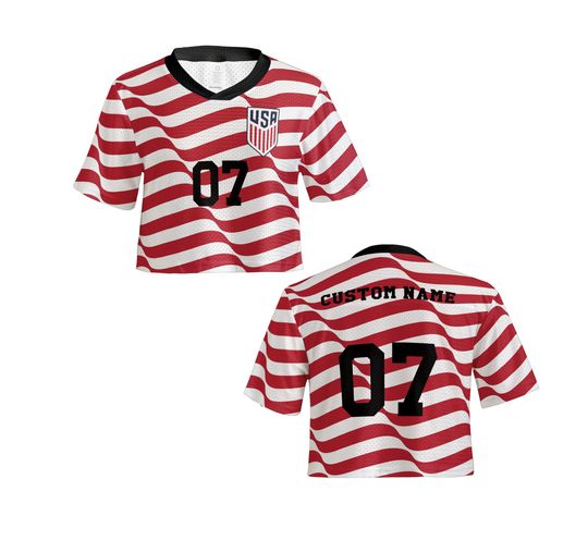 United States Home Mesh Crop Top Jersey, Team USA Soccer Gear