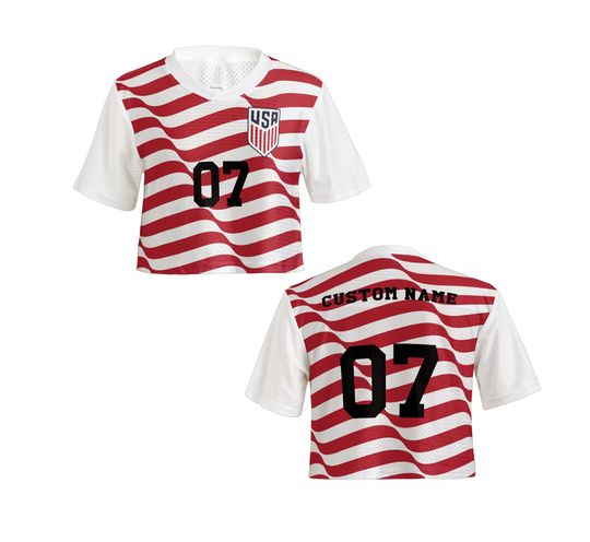 United States Mesh Crop Top Jersey, Team USA Patriotic Fan Gear